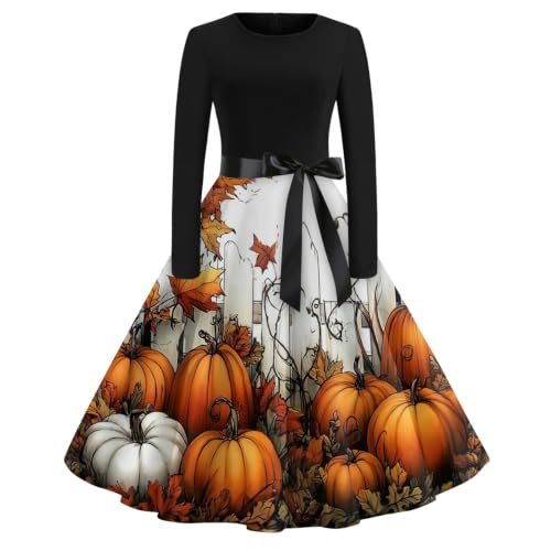 Vestido Midi De Halloween cómodo de manga larga para mujeres que buscan un look festivo