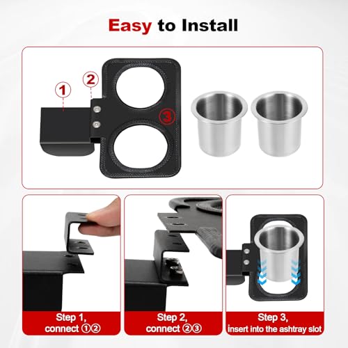 Portavasos para Chevy/GMC C/K 73-87/91 Ajustable con 2 Vasos miniatura 7