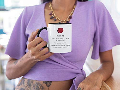 Image of WillowGifts Taskmaster Mug TV Show Challenege Tasks Funny Comedian Comedy Humour Entertain Ceramic Handle Idea Heavy Duty Handle Dishwasher and Microwave Safe (Black Handle)