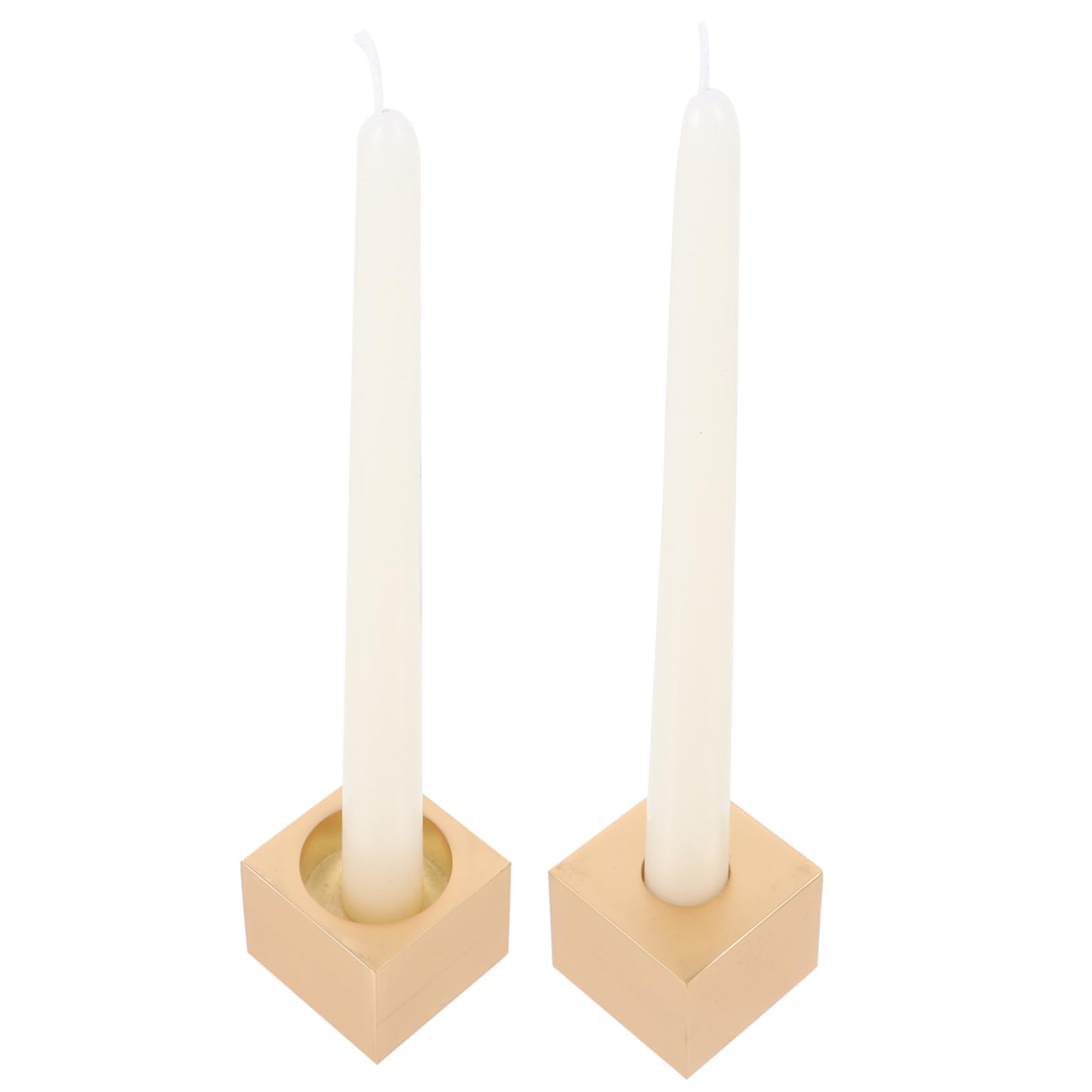 Candelabro de Metal Beige, 1 Juego, Estilo Retro para Mesa | Decoración Interior y Bodas, Diseño Vintage Sencillo, Pieza Única para Ambientar el Hogar