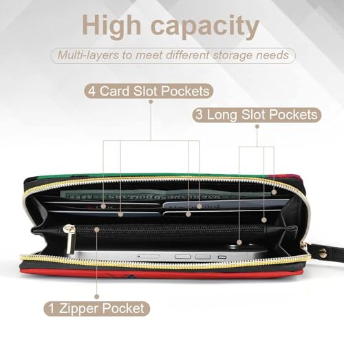 Women's Wallet Blocking Leather Zip Large Capacity Card Holder Purse Pisa Tower Italian Flag Clutch Wristlet Travel Long Purse4