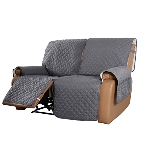 Atack-B Housse De Canapé Inclinable Housses De Canapé Antidérapantes pour Canapés Inclinables Housse De Canapé Hydrofuge 2/3 Places, 2/3 Coussin De Canapé Matelassé (Gris,2 Places) 000379