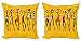 ABAKUHAUS África Set de 2 Fundas para Cojín, Incompleta del gráfico del bailarín, con Estampado en Ambos Lados con Cremallera, 45 cm x 45 cm, Mostaza y Naranja