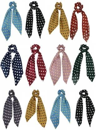 RKR Solid Fabric Korean Style Hair Scrunchy/Scrunchies Bowknot Satin Bohemian Chiffon Long Tail Elastics Ribbon Bow Pattern Scarf Vintage Ponytail Holder Hair Band for Womens And Girls (Multicolor) (B09PNBB1ZW) Amazon Price History, Amazon Price Tracker