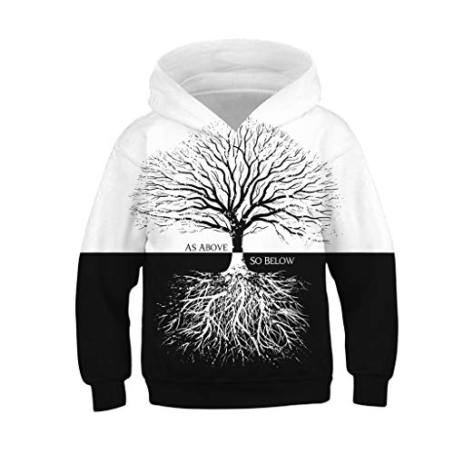 Basoteeuo 3D Galaxy Hoodies for Boys Girls Pullover Sweatshirts Sweater Kids Clothes