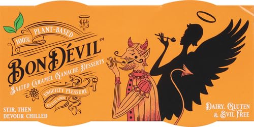 Miniatura 9 de Bon Dévil - Postre de ganache de caramelo salado, sin lácteos, vegano, sin gluten, paquete de 4, 9.88 onzas