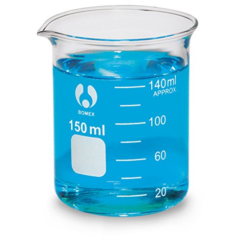 American Educational Clear Borosilicate Glass Bomex Griffin Beaker, 150 milliliter Capacity