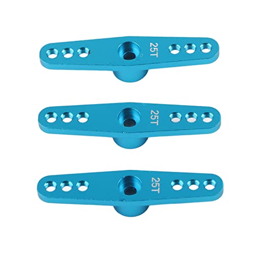 RC Metal Steering Servo Arm Horn Parts, Aluminum Servo Horns 25T RC Metal Steering Arm, For Car Upgrade Parts 1/8 1/10 RC(Blue)