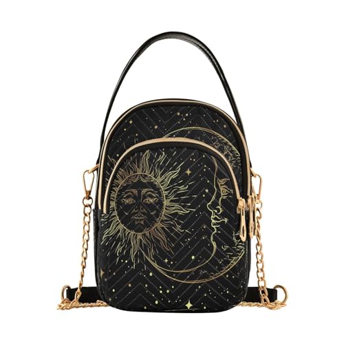 Crossbody Bags Crossbody Purse Chest Bag Golden Sun Moon Stars Boho for Women Trendy