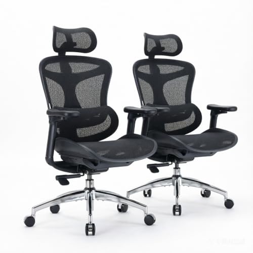 Image of SIHOO Doro C300 Ergonomic Office Chair with Ultra Soft 3D Armrests, Dynamic Lumbar Support for Home Office Chair, Adjustable Backrest Desk Chair, Swivel Big and Tall Computer Chair 2 Packs Black