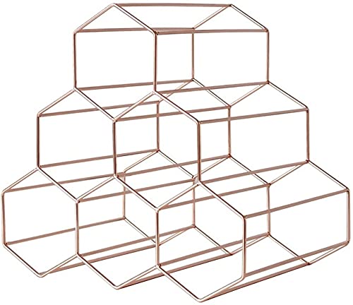 Porte-bouteilles en fer or rose au design haut de gamme