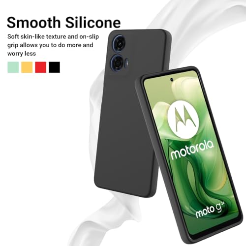 Image of Back Cover Silicon Flexible Shockproof Anti Scratch Back Cover for Motorola Moto G24 Power - Black