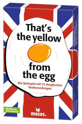 moses. That?s The Yellow from The Egg - Denglisch Quiz mit 75 Redewendungen, das Lustige und lehrreiche Kartenspiel für die ganze Familie Bunt für 7,39 EUR (-26%) statt 9,95 EUR bei amazon.de Bild: moses. That?s The Yellow from The Egg - Denglisch Quiz mit 75 Redewendungen, das Lustige und lehrreiche Kartenspiel für die ganze Familie Bunt für 7,39 EUR (-26%) statt 9,95 EUR bei amazon.de