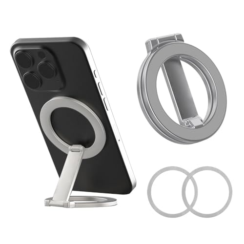 XFSRG Anneau Telephone Portable Magnétique Double Face Pliage en Z Réglage Support Telephone Multi Angles Compact et Portable pour Cuisine Fitness Navigation Automobile