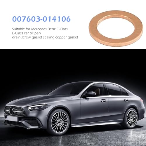 Image of 15PCS Oil Drain Plug Gasket, 14mm Copper Drain Plug Washer Gaskets, Copper Crush Washer Flat Ring Seal Gasket OEM #007603-014106, Leak-Free Oil Sealing Gasket, Compatible with Mercedes