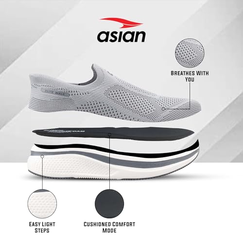 Image of ASIAN Wonderwalk Pro-01 Men's Premium Walking Shoes with Lightweight Knit Design | Soft Cushion Comfort, High-Grip Outsole, Breathable Knit and Supportive Daily Walk Performance