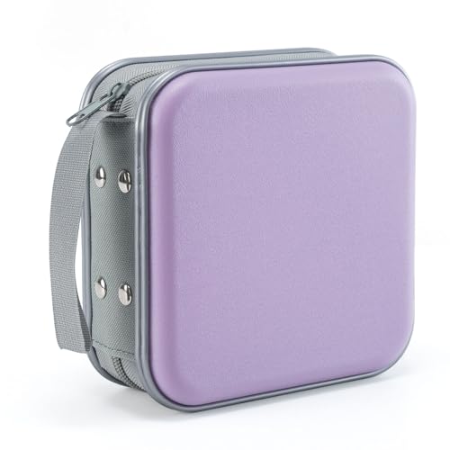 LIOVODE étui DVD, Capacité de 48, étui de Pochette CD Rangement multimédia Collection de disques Portefeuille de Protection pour la Maison et la Voiture (capacité 48, Lavande 48)