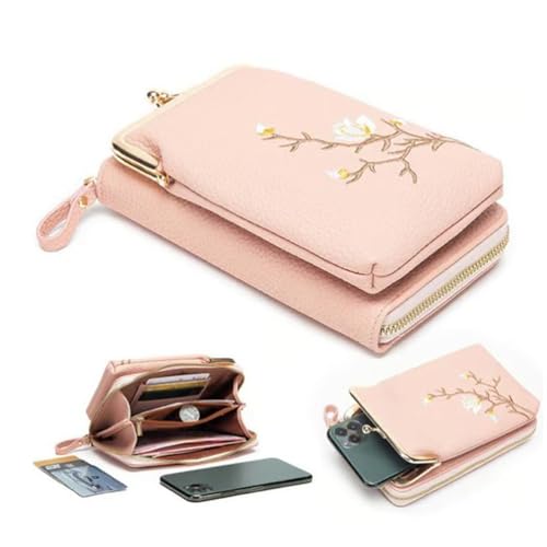 Women Sling Cross-Body Wallet with Mobile Cell Phone Holder, Leather Crossbody Phone Bag with Multiple Compartments2