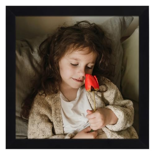 Vasemouh 6x6 Photo Frame Black Single 6 x6 Square Picture Frame Horizontal or Vertical Wall Mounting and Tabletop Display for Home Office Gallery