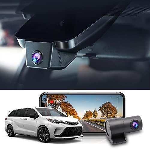 Image of Fitcamx Front 2160P+Rear 1080P Dash Cam for 2021-2026 Toyota Sienna LE Limited XLE Platinum XSE (XL40), OEM Factory Look, Dual HD Video, WiFi & APP, Loop Recording, G-Sensor, Easy to Use, 128GB Card