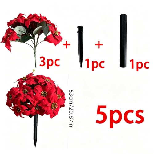 3Pcs Artificial Flowers for Outdoor Geraniums Fake Plants Christmas Decor - image 2