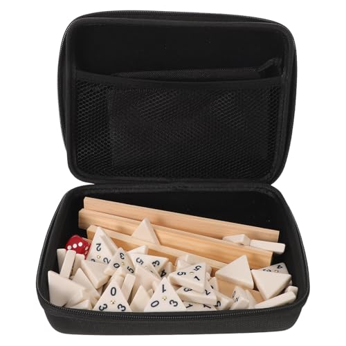 Jeu de dominos triangulaires en bois avec étui de voyage et supports pour toute la famille