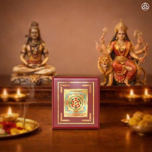 Image of DIVINITI Siddh Energised Shree Baglamukhi Yantra | 24k Gold Plated Foil Victory Protection Vastu Frame for Home, Office & Puja Room | Spiritual Yantra for Protection, Victory & Confidence (12 X 11 CM)