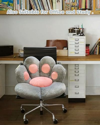 Image of Cat Paw Cushion Lazy Sofa Seat Cushion Cute seat Cushion for Office Chair Game Chair or Sofa Flower Floor Pillow Home Decoration (Grey, 23.5 X 27.5 inches)