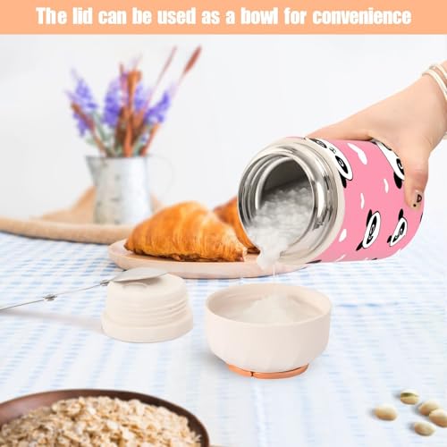 Termo para comida Cute Panda de 500 ml: tarro térmico de acero inoxidable con boca ancha 7