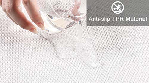 FLUFFY® Badteppich für Rundduschen aus Mikrofaser mit Rutschfester Unterseite (Kleiner Bogen | Duschradius 55 cm… – Bild 6