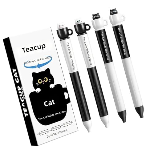 Set de 4 bolígrafos gel con diseño de gato 0.5 mm miniatura 7