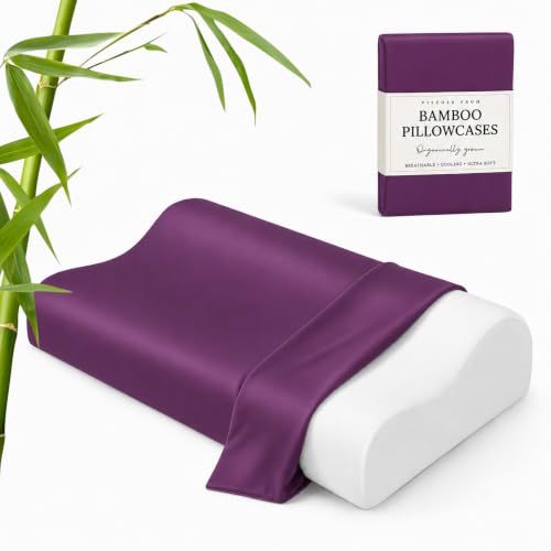 Image of Cooling Contour Cervical Pillowcase, Dark Purple, 24x14x5 /3.7 Inches,1 Pack