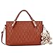 RainboSee 4pcs Set Handbags for Women Fashion Top Handle Shoulder Bag Hobo Shopper Satchels Card Holder Tote Purses Brown