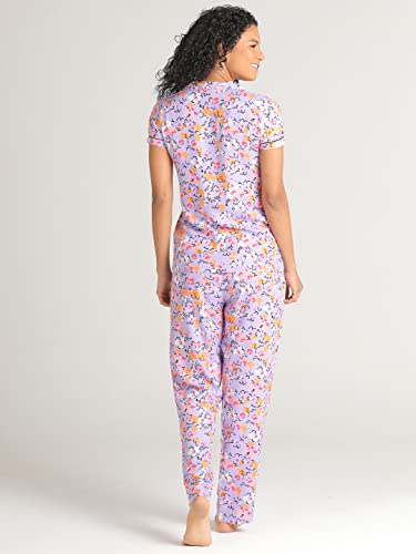 Image of Evolove Women's Polyester Half Sleeves Collared Night Suit Set /Top Pyjama Set Super Soft Comfortable (Nightsuit-Collar-HS-2)