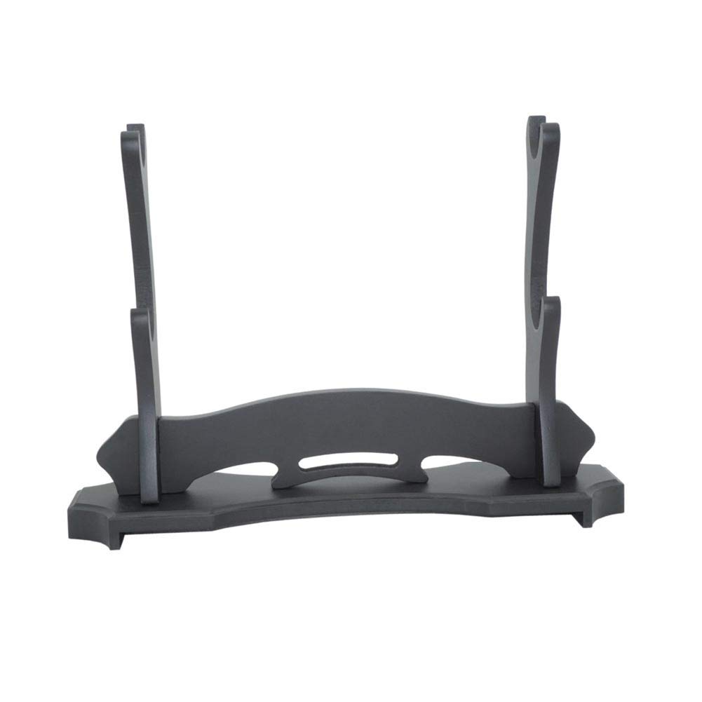 Soporte de suelo Katana Samurai para pantalla de madera de 2 niveles