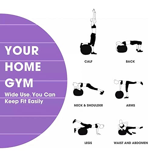 Image of FirstFit Extra Exercise Thick Yoga Ball, Fitness and Stability Ball to Improve Posture, Balance, Yoga, Pilates, Core, Fitness Exercise Training Balance Yoga Class Core (65CM,Black)