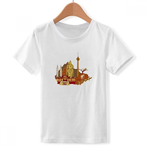 T-shirt garçon Kuala Lumpur style aquarelle idéal pour les vacances et l'école
