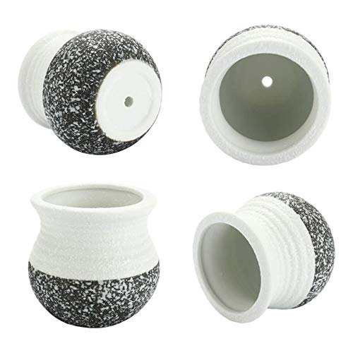 T4U 2.5 Inch Small Ceramic Succulent Planter Pots With Drainage Hole Set Of 6, Snowflakes Glazed Porcelain Handicraft As Gift For Mom Sister Home Office Table Desk Decoration #TOP5