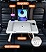 DICMKY Large Car Seat Tray Table, Foldable Travel Tray for Kids Car Seat, Height Adjustable Car Lap Desk for Laptop Computer Tablet, Rear Seat Food Eating Tray, Car Travel Essentials for Long Trips