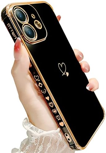 ottwn Compatible with iPhone 11 Case for Women Cute Soft TPU with 4 Corners Shockproof Protection 11 Phone Case Only, Full Camera Protection, Black