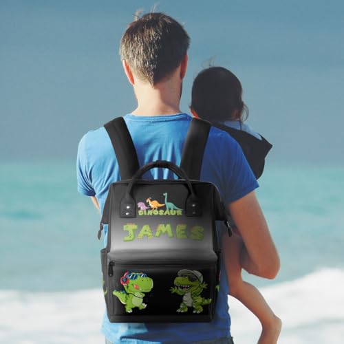 Image of Diaper-Bag-Backpack for Baby Customized Dinosaur Baby Bag as Gifts for New Dad Mom Nappy-Backpack for Newborn-Gifts