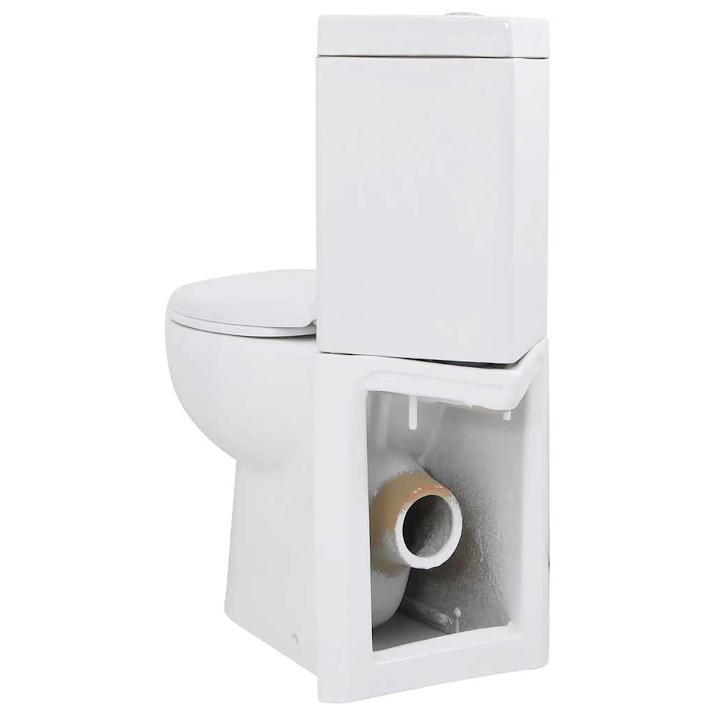 Toaleta narożna, ceramiczna, biała, do łazienki, zajmuje mało miejsca, montaż narożny WC z siedziskiem SoftClose i spłukiwaniem 3/6 litra