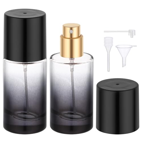 Segbeauty Porta Profumo da Viaggio, 2 Pezzi 20ml Boccette Profumi Vuoti, Ricaricabile e Portatile, Contenitore Spray Vuoto, per Vita Quotidiana, Regali (Nero)
