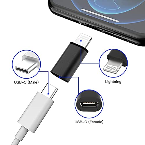Image of (Apple c Type to Lightning Adapter) (3 Pack USB-C to Lightning Cable Adapter, Type-C to 8 Pin Male PD Fast Charging Data Sync Connector for Phone 15 14 13 12 11 x xr Air Pods iOS Devices