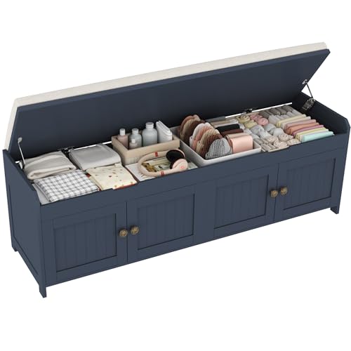 HOMEFORT 54.4' Shoe Bench with Lift Top Storage,...