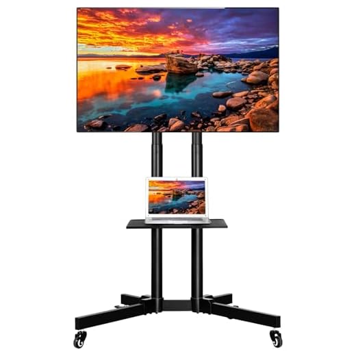 Yaheetech Universal TV Bodenständer TV Standfuß für 32-65 Zoll Mobil TV Ständer Fernsehstand TV Wagen Trolley auf Rollen höhenverstellbar schwenkbar mit Halterung Max. VESA 600x400 mm bis 50 kg