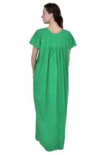 Image of Onekbhalo Women's- Full Sleeves-Feeding- Nursing- Maternity Nighty /Maxi /Gown /Nightdress /Nightwear- Hosiery Cotton Fabric- Floral Print- Embroidery with Zip