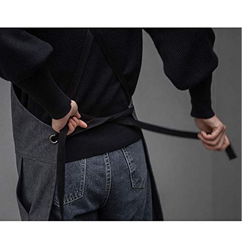 Delantales De Cocina Delantal Cocina Slits Peluquero Dinero Restaurante Barista Delantales Pintura Ropa De Trabajo For Hombres Y Mujeres (Color : Lether Belt)