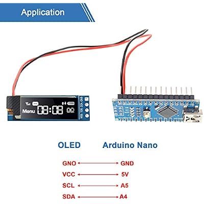 Frienda 2 Pieces I2C OLED Display Module, 0.91 Inch I2C OLED Screen Driver, Compatible with Arduino, Power-Saving, Self-Illuminating, 3.3V - 5V(White Light)