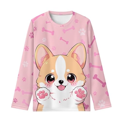 Image of Long Sleeve Shirts for Girls Casual Crewneck Tops Fall Winter Outfits for 3-16 Years Old